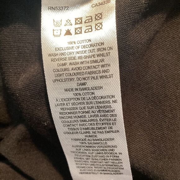 French Connection embroidered headphones black T-shirt, size large, guc - Picture 7 of 9